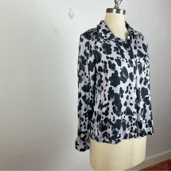 Cloth & Stone Grey Leopard Print Button Down Shirt - Picture 2 of 8